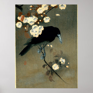 Krähe u. Blüte durch Ohara Koson (1910) Poster