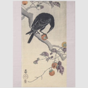 Krähe und Persimone von Ohara Koson Decoupage Seidenpapier