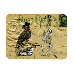 Krähe und Skelett Magnet