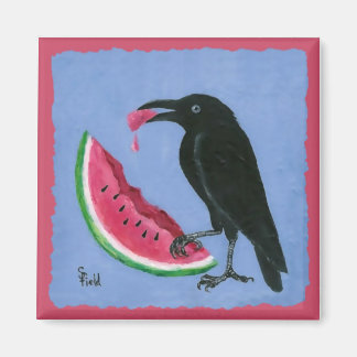 Krähe und Wassermelone Magnet