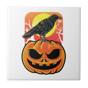 Krähen Halloween Vogelbeobachter-Geschenk Fliese