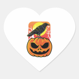 Krähen Halloween-Vogelbeobachter-Geschenk Herz-Aufkleber