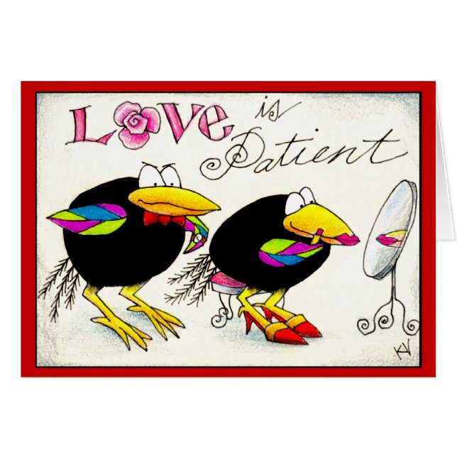 Krähen in der Liebe-Valentines- oder (Vorderseite (Horizontal))