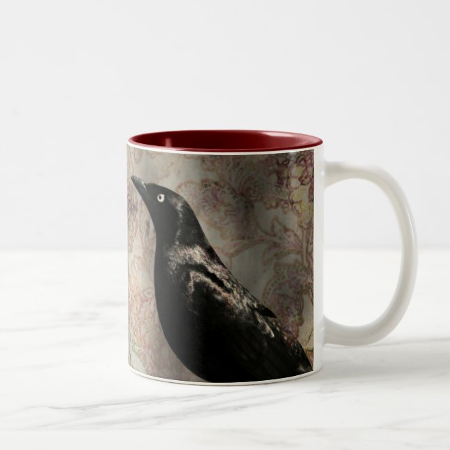Krähen-/Raben-Foto Zweifarbige Tasse (Rechts)