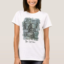 Krähen Raben Vogel Crows auf Ast T-Shirt