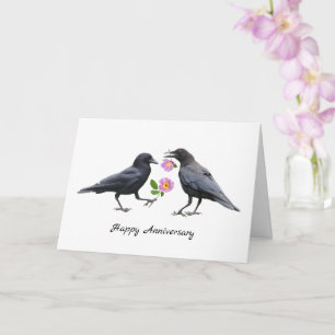 Krähen Rosen Jubiläumskarte Karte