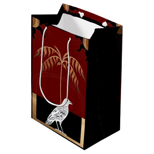 Krähen, Schwarzfliegen - die Geschenktasche für de Mittlere Geschenktüte (Vorderseite Schrägansicht)