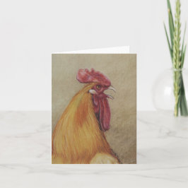 Krähende Hahn-Vogel-Kunst Notecard Karte