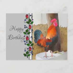 Krähender Hahn Postkarte