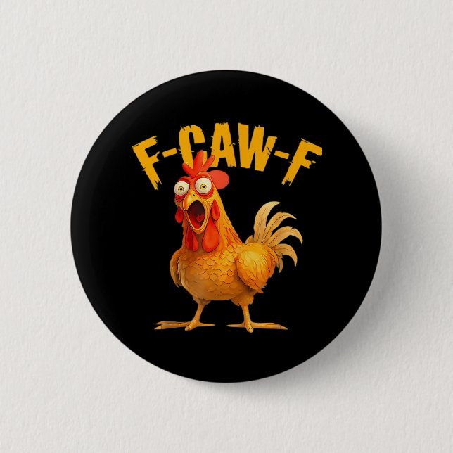 Krähenhumor F-Caw-F Gothic Lustig Retro Cool Button (Vorderseite)
