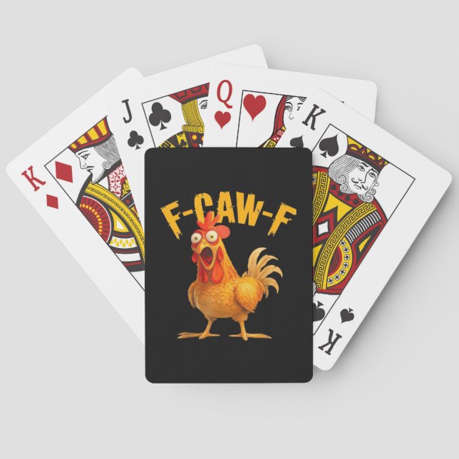 Krähenhumor F-Caw-F Gothic Lustig Retro Cool Spielkarten (Rückseite)