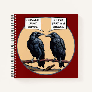 Krähenmord lustiger Comic Notizbuch