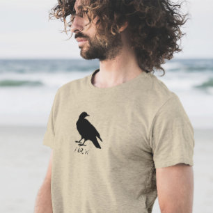 Krähenzeichnung und Naw-Silhouette in Schwarz T-Shirt