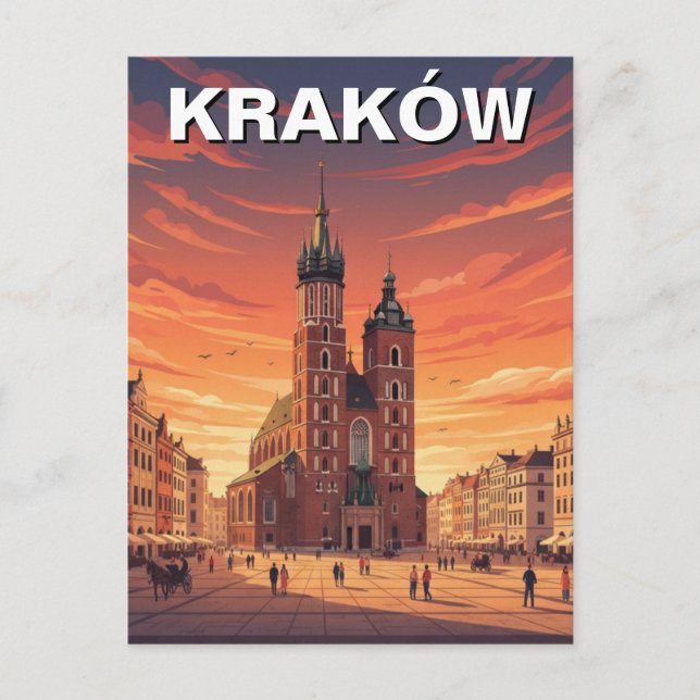 Krakau Polen Reisen Postkarte (Vorderseite)