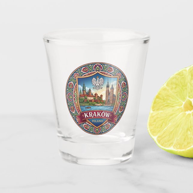 Krakau Polen Schnapsglas (Vorderseite)