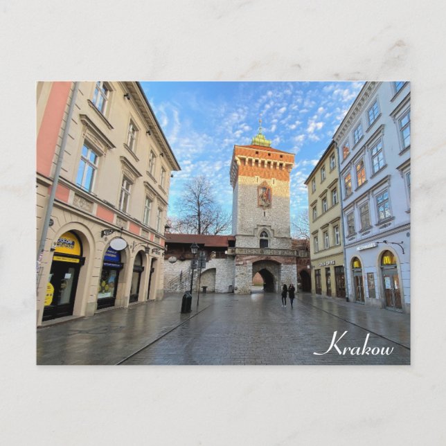 Krakau Polen St Florians Gate Travel Foto Postkarte (Vorderseite)