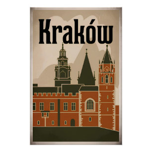 Krakau Polen vintage Poster