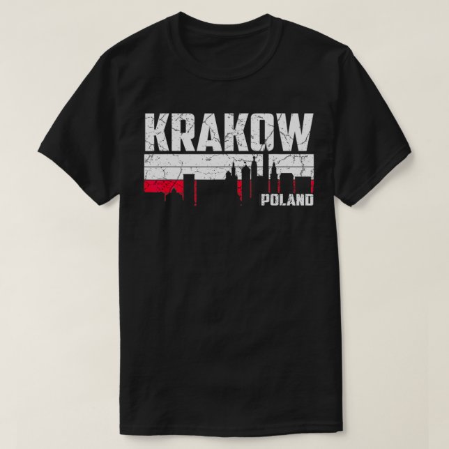 Krakau Skyline Polen Urlaub T-Shirt (Design vorne)