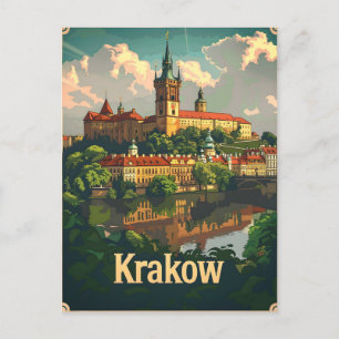 Krakau Vintage Postkarte