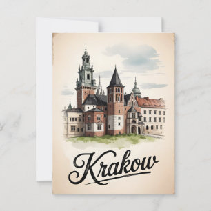 Krakau Vintage Postkarte