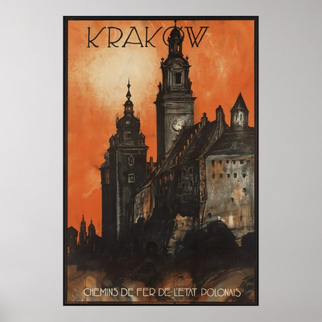 Krakau Vintage Travel Poster Ad Retro Prints (Vorne)