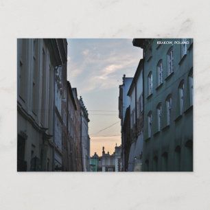 Krakauer Altstadt mit Stadttext Postkarte