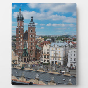 Krakauer Stadtzentrum von oben in Polen Fotoplatte