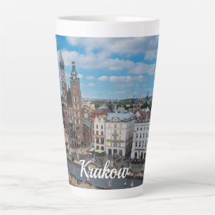 Krakauer Stadtzentrum von oben in Polen Milchtasse