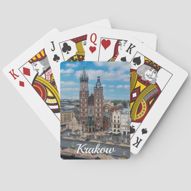 Krakauer Stadtzentrum von oben in Polen Spielkarten (Rückseite)