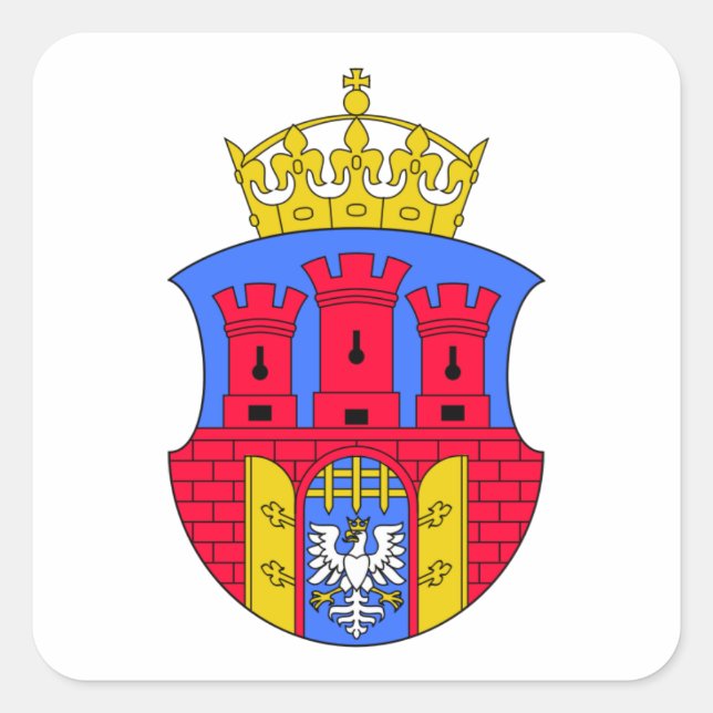 Krakauer Wappen Quadratischer Aufkleber (Vorderseite)