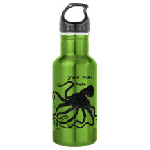 Krake 6 auf apfelgrünem - 18 Unze. Wasser-Flasche
