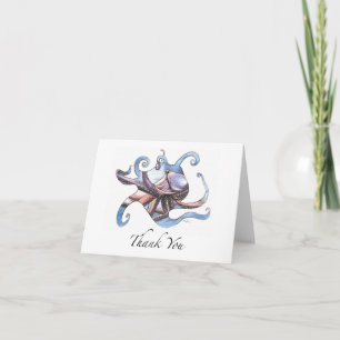 Krake danken Ihnen, Federillustration zu kardieren Dankeskarte