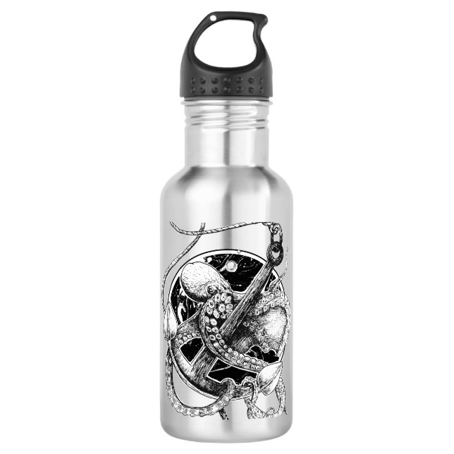 Krake Edelstahlflasche (Vorderseite)