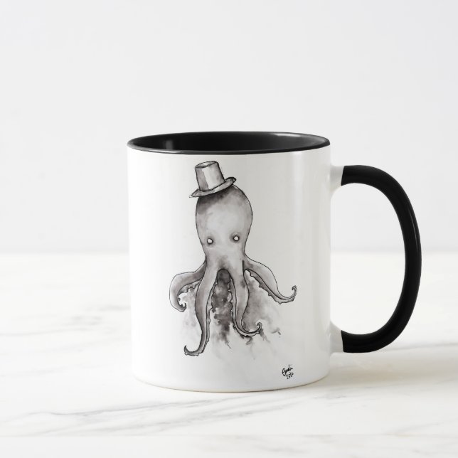 Krake in einer Hut-Tasse Tasse (Rechts)