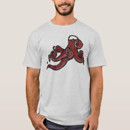 Krake mit Kopfhörer-Spaß DJ-Grafik-T-Shirt T-Shirt