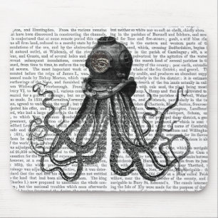 Krake und Tauchsturzhelm Mousepad