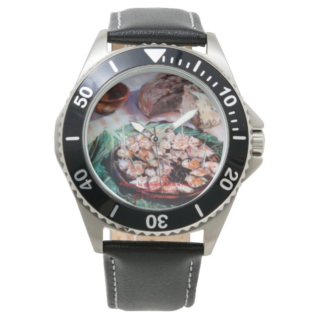 Krake zu dem Staub zu feira/galician Armbanduhr (Vorderseite)