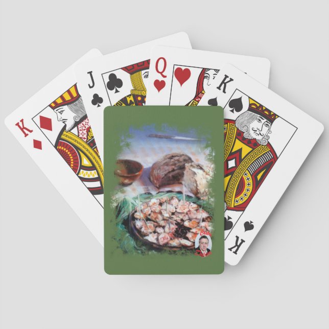 Krake zu dem Staub zu feira/galician Spielkarten (Rückseite)