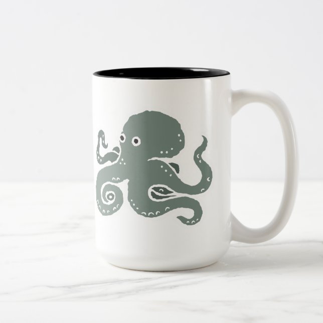 Krake Zweifarbige Tasse (Rechts)