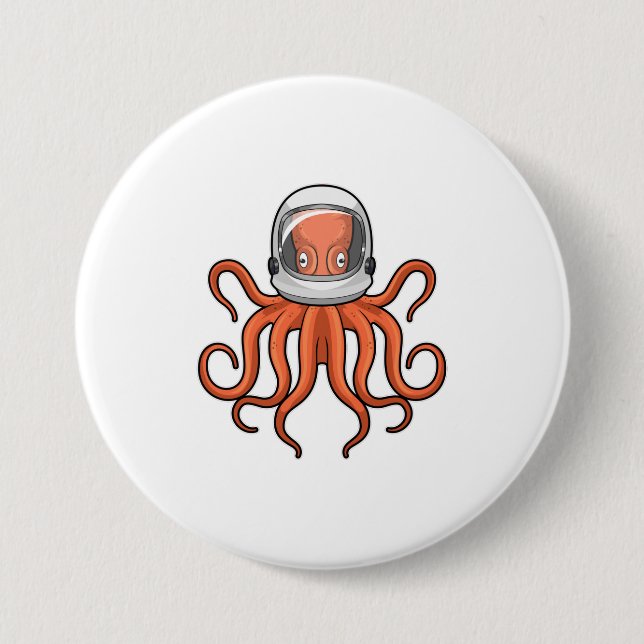 Kraken als Astronaut Button (Vorderseite)