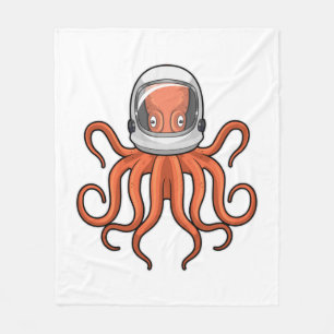 Kraken als Astronaut Fleecedecke