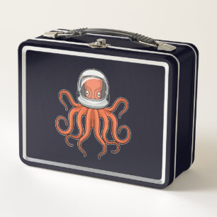 Kraken als Astronaut Metall Brotdose