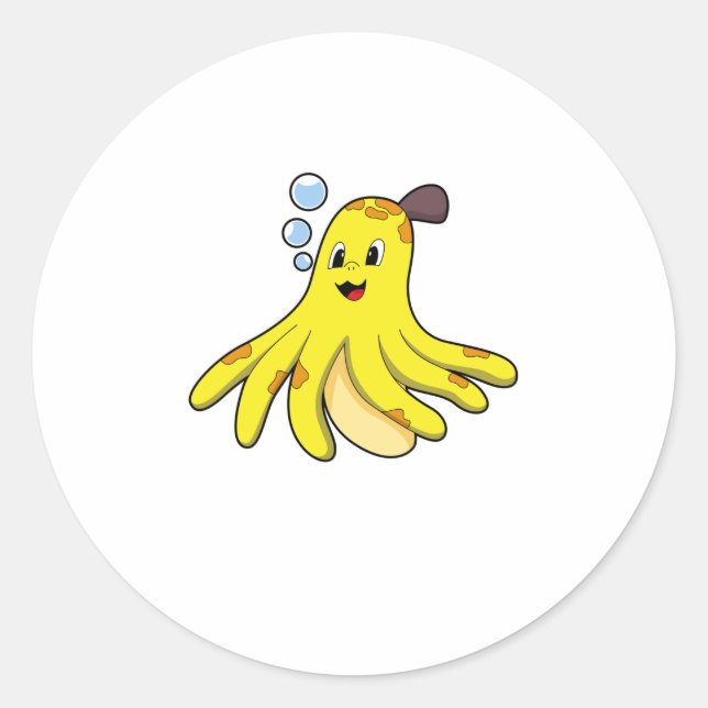Kraken als Banane Runder Aufkleber (Vorderseite)
