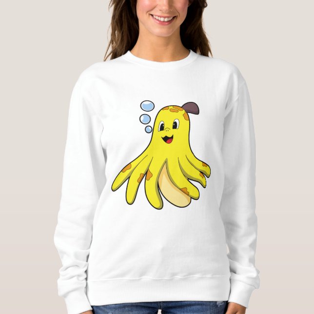 Kraken als Banane Sweatshirt (Vorderseite)