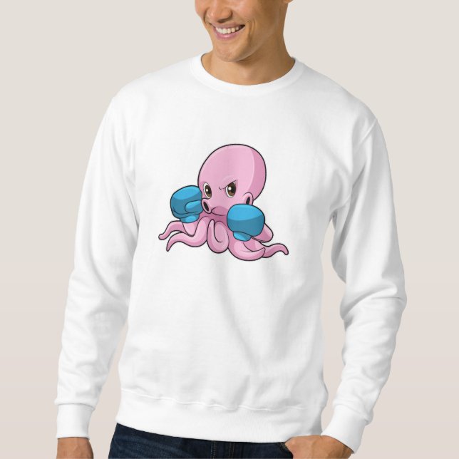 Kraken als Boxer mit Boxhandschuhen Sweatshirt (Vorderseite)