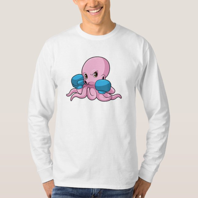 Kraken als Boxer mit Boxhandschuhen T-Shirt (Vorderseite)