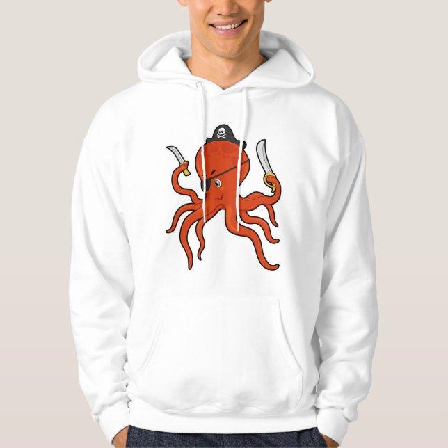 Kraken als Piraten mit Schwert und Messer Hoodie (Vorderseite)