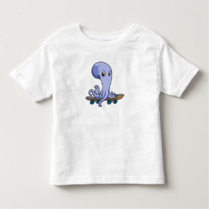 Kraken als Skater mit Skateboard Kleinkind T-shirt