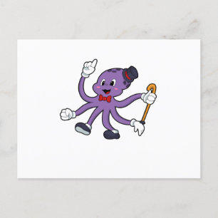 Kraken als Zauberer mit Hut Postkarte