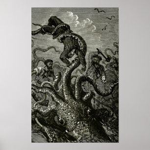 Kraken aus 20000 Ligen unter Wasser Poster